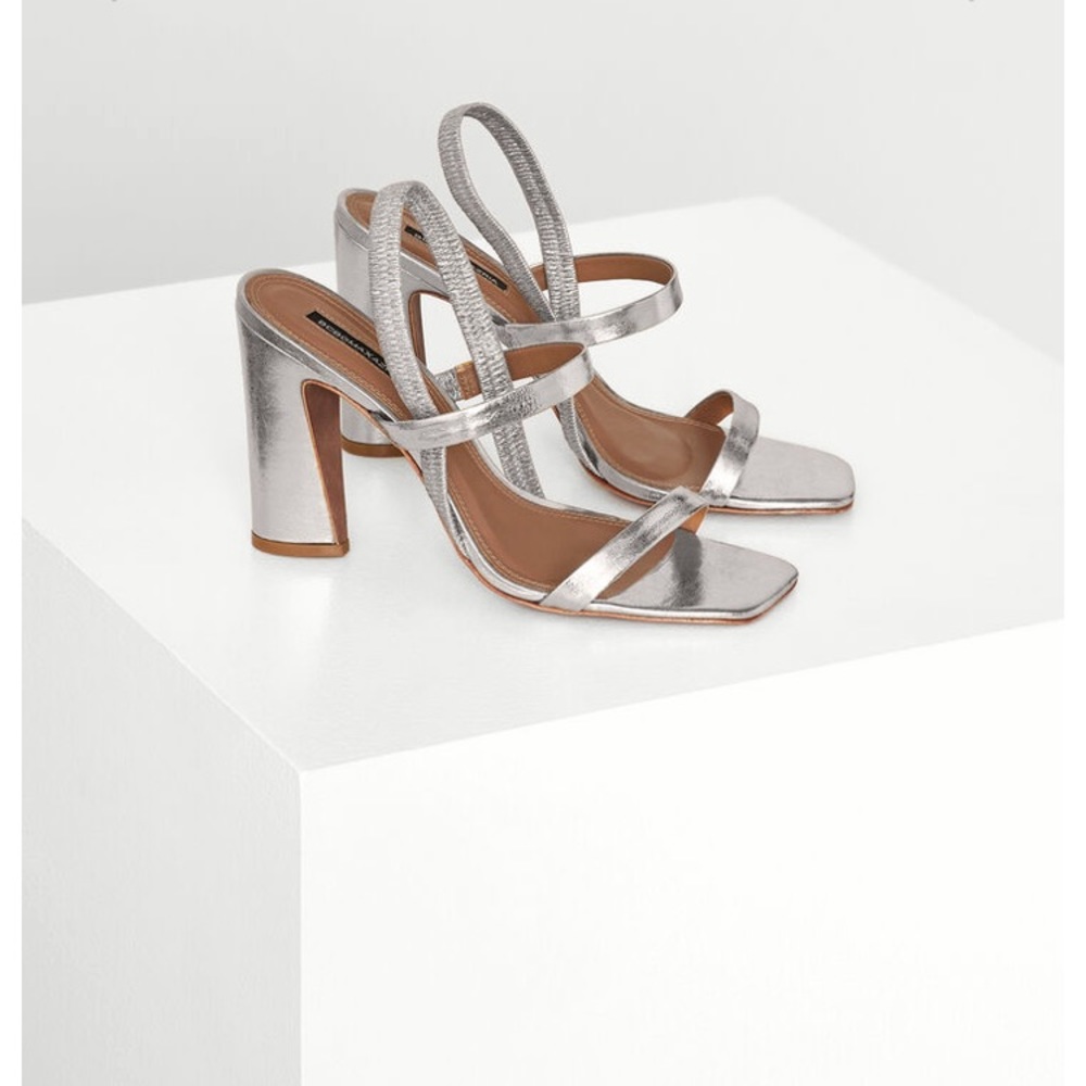 Metallic block heel sandals 7